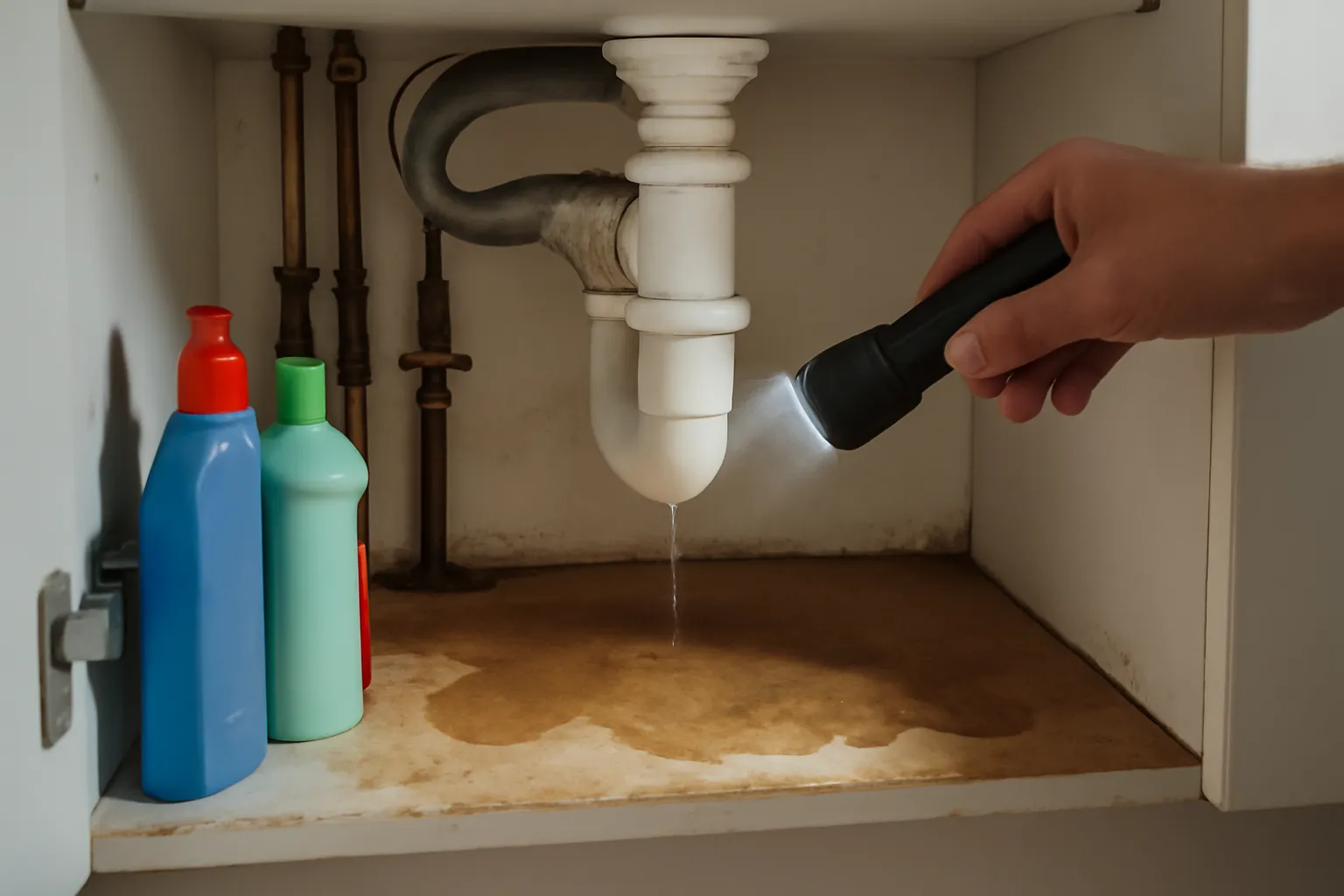 Kitchen Sink Flooding the Cupboard — What to Do