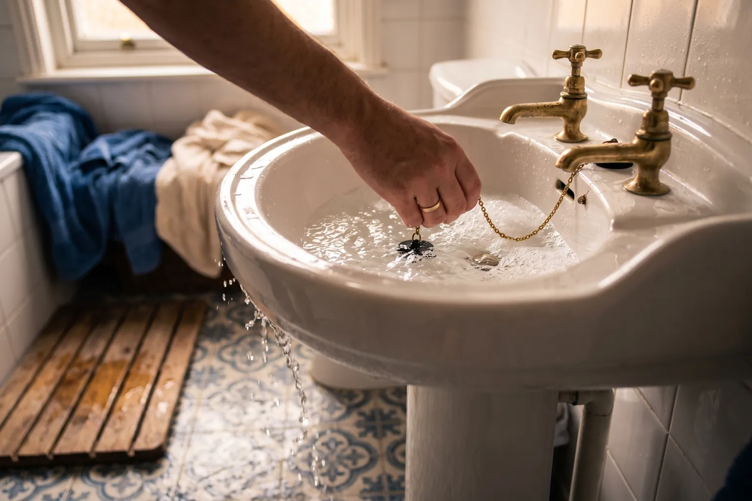 Overflowing Bath or Basin: Stop the Water and Limit Damage